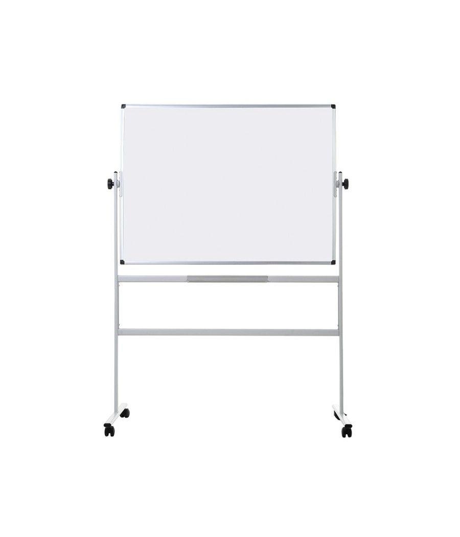 Pizarra blanca q-connect doble cara melamina marco de aluminio 120x90 cm giratoria - Imagen 3