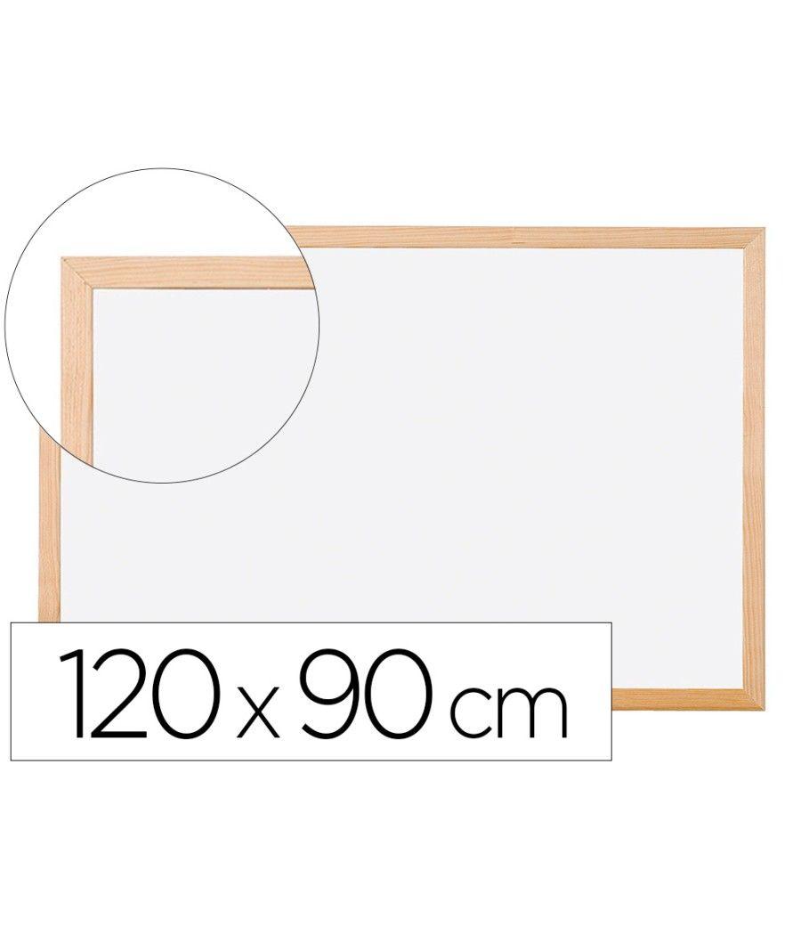 Pizarra blanca q-connect melamina marco de madera 120x90 cm - Imagen 2