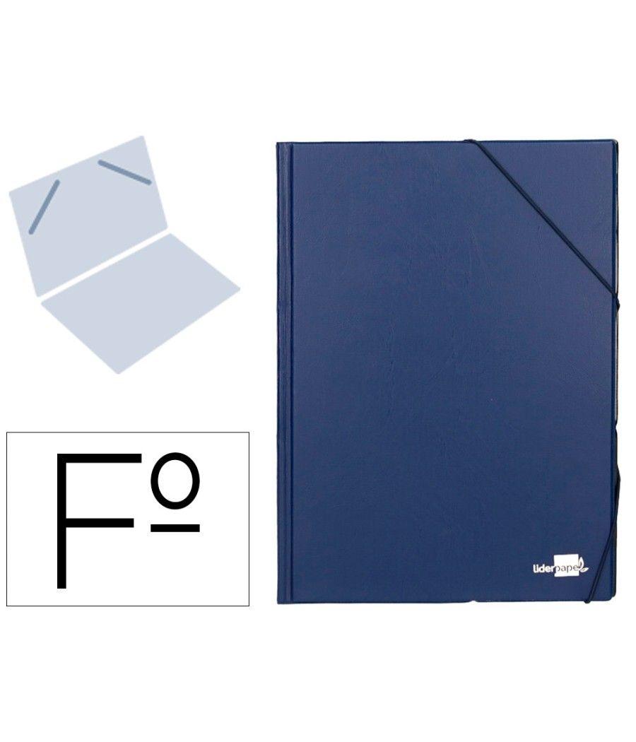 Carpeta liderpapel gomas folio sencilla pvc azul - Imagen 2