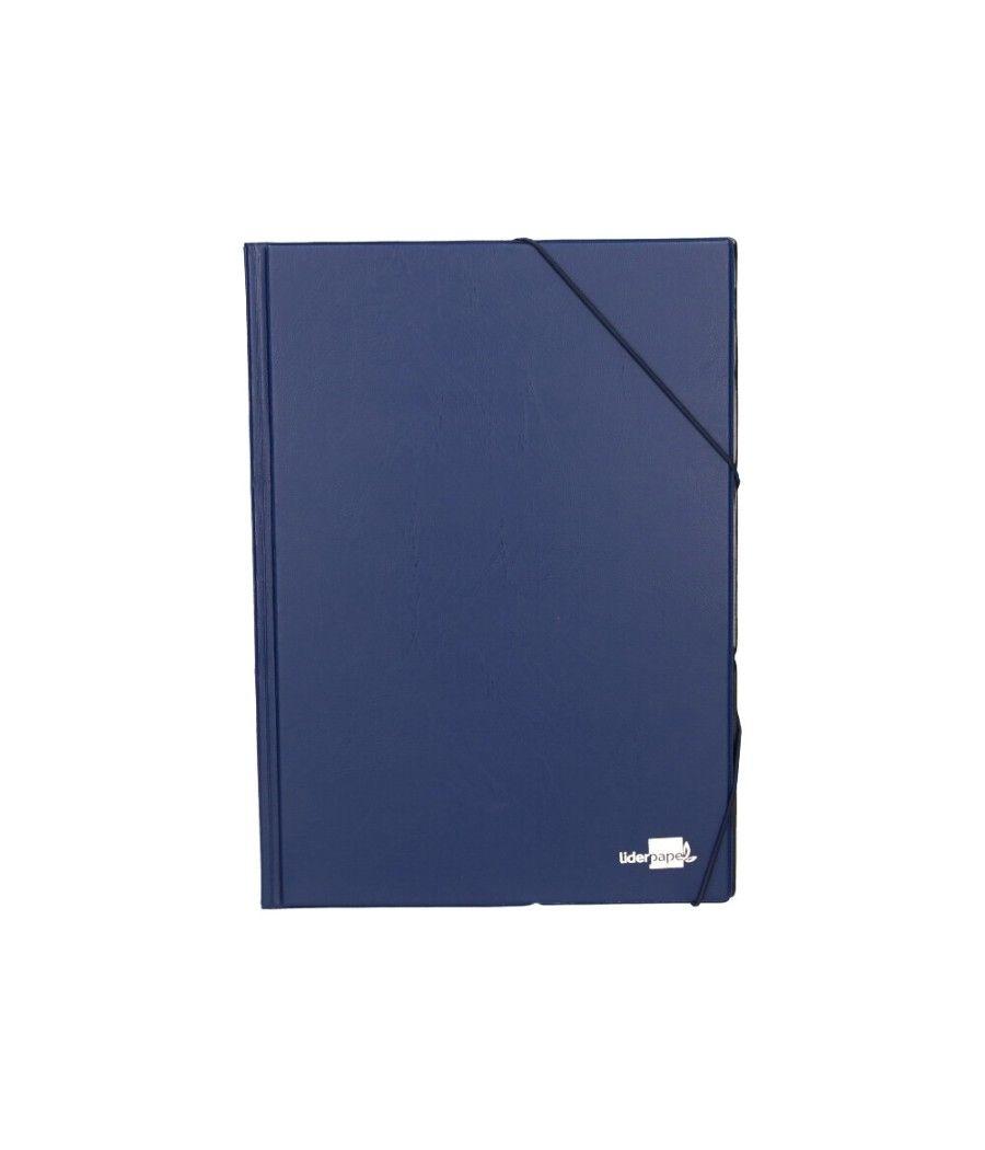 Carpeta liderpapel gomas folio sencilla pvc azul - Imagen 3