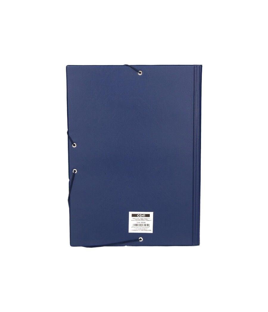 Carpeta liderpapel gomas folio sencilla pvc azul - Imagen 4