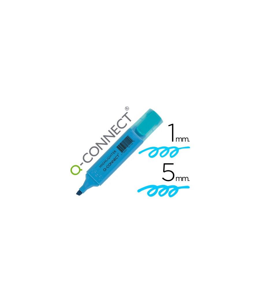 Rotulador q-connect fluorescente azul punta biselada PACK 10 UNIDADES - Imagen 2