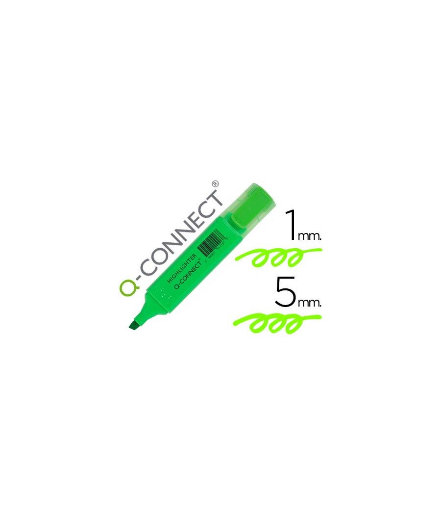 Rotulador q-connect fluorescente verde punta biselada PACK 10 UNIDADES - Imagen 2