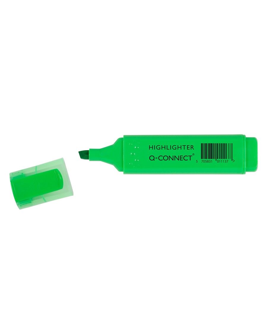 Rotulador q-connect fluorescente verde punta biselada PACK 10 UNIDADES - Imagen 4