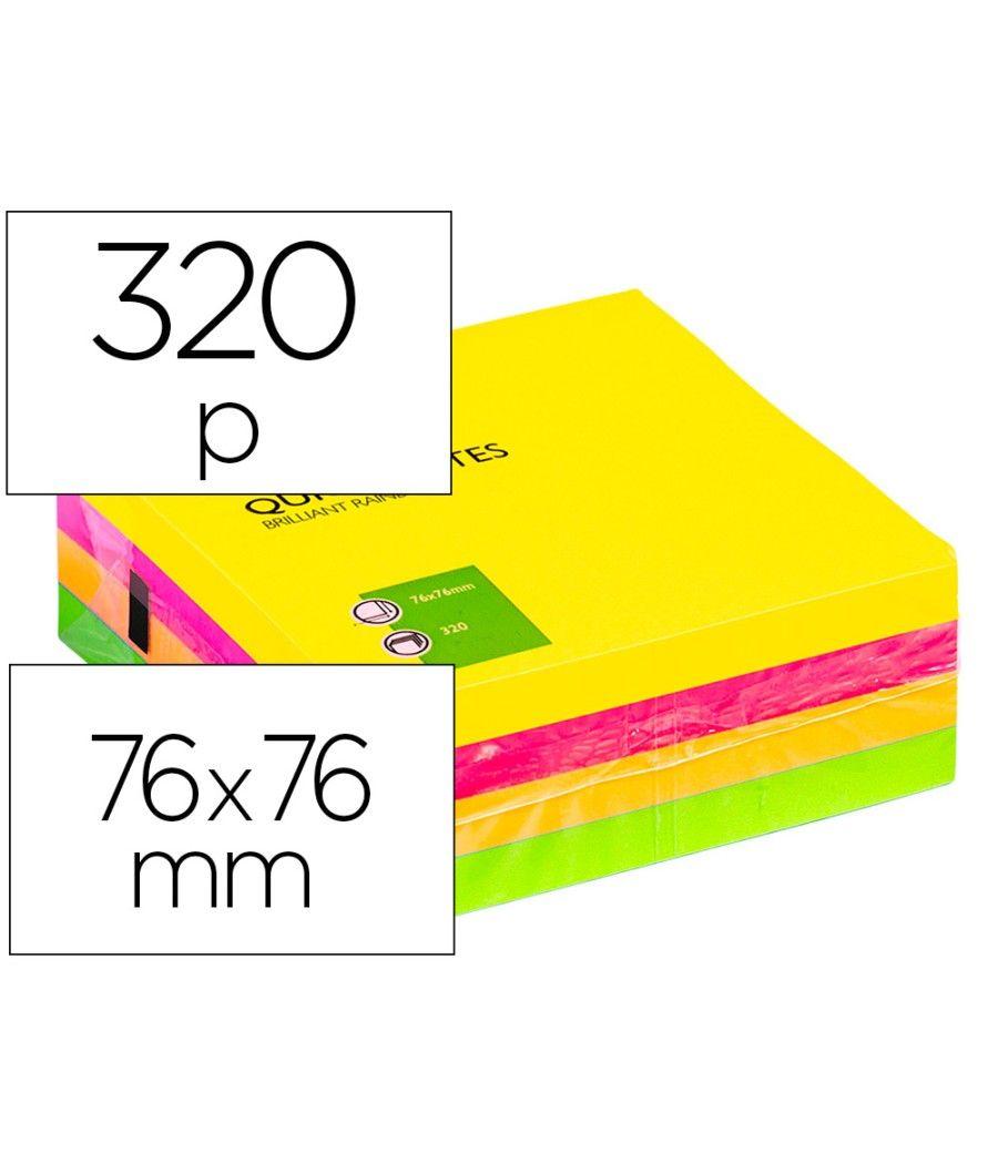 Bloc de notas adhesivas quita y pon q-connect 76x76 mm fluorescente con 320 hojas - Imagen 2