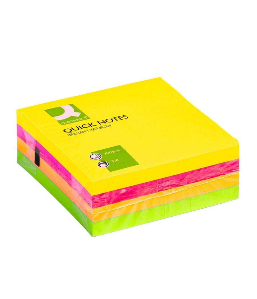 Bloc de notas adhesivas quita y pon q-connect 76x76 mm fluorescente con 320 hojas - Imagen 3