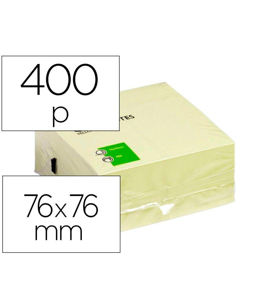 Bloc de notas adhesivas quita y pon q-connect 76x76 mm amarillo con 400 hojas - Imagen 2