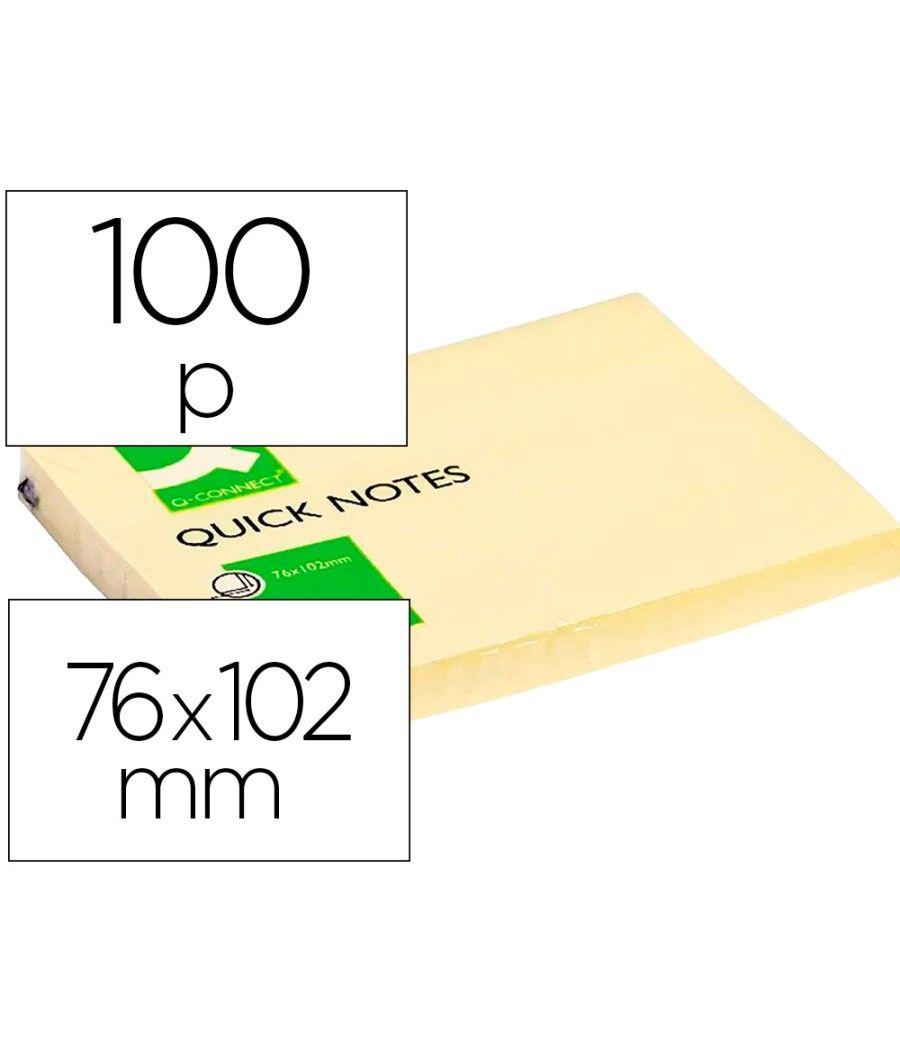 Bloc de notas adhesivas quita y pon q-connect 76x102 mm con 100 hojas PACK 12 UNIDADES - Imagen 2