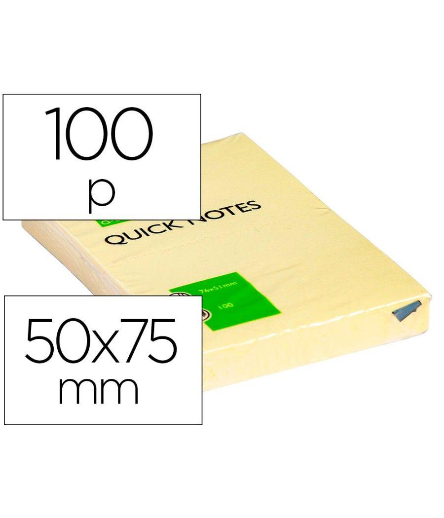 Bloc de notas adhesivas quita y pon q-connect 51x76 mm con 100 hojas PACK 12 UNIDADES - Imagen 2