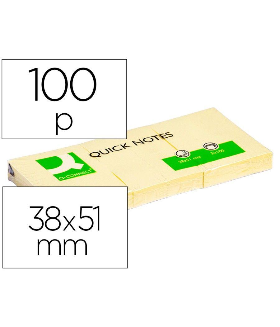 Bloc de notas adhesivas quita y pon q-connect 38x51 mm con 100 hojas PACK 12 UNIDADES - Imagen 2