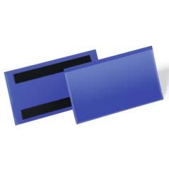 Funda durable magnética 150x67 mm plástico azul ventana transparente pack de 50 unidades - Imagen 2