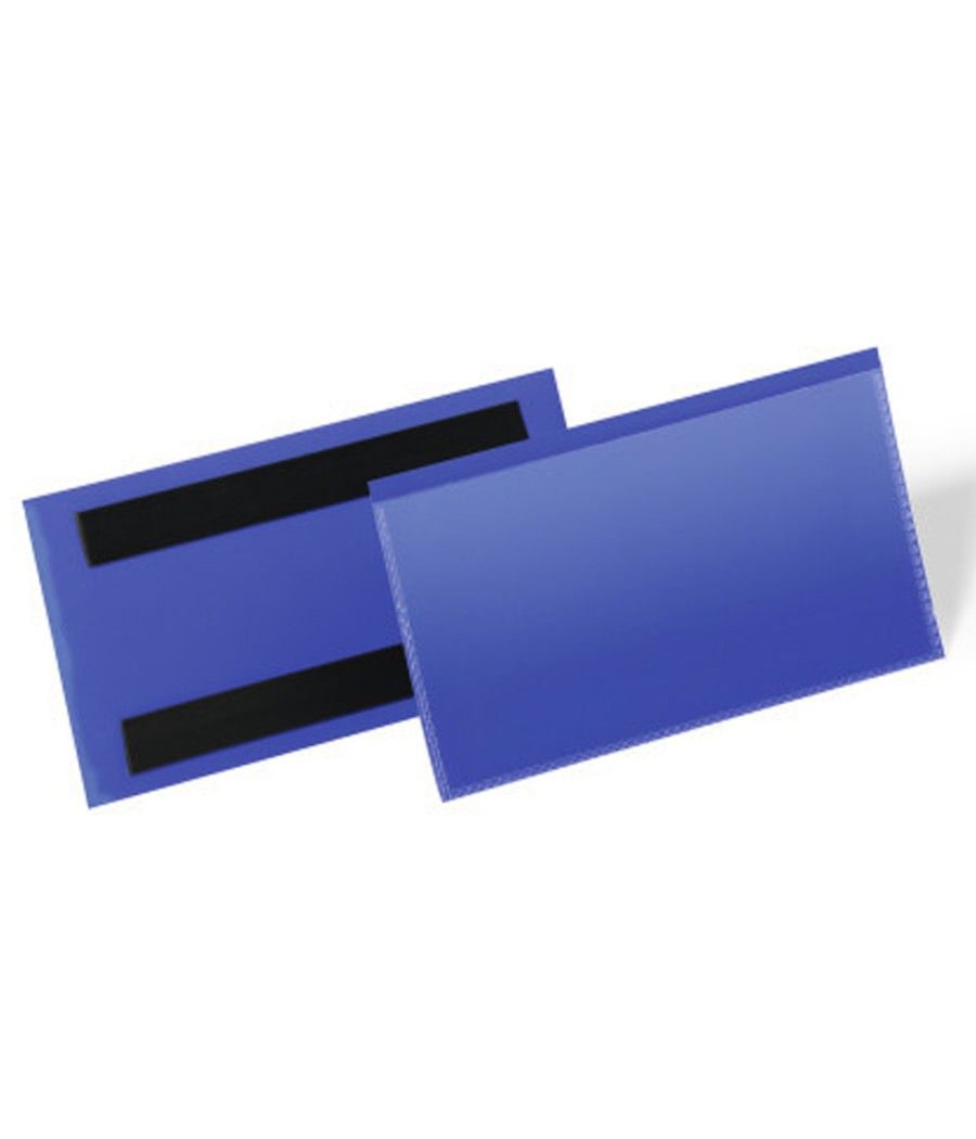Funda durable magnética 150x67 mm plástico azul ventana transparente pack de 50 unidades - Imagen 2