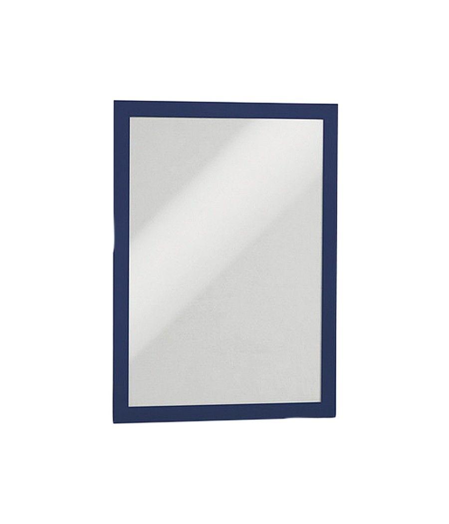 Marco porta anuncios durable magnetico din a4 dorso adhesivo removible color azul pack de 2 unidades - Imagen 2
