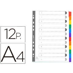 Separador exacompta cartulina juego de 12 separadores din a4multitaladro color blanco - Imagen 1