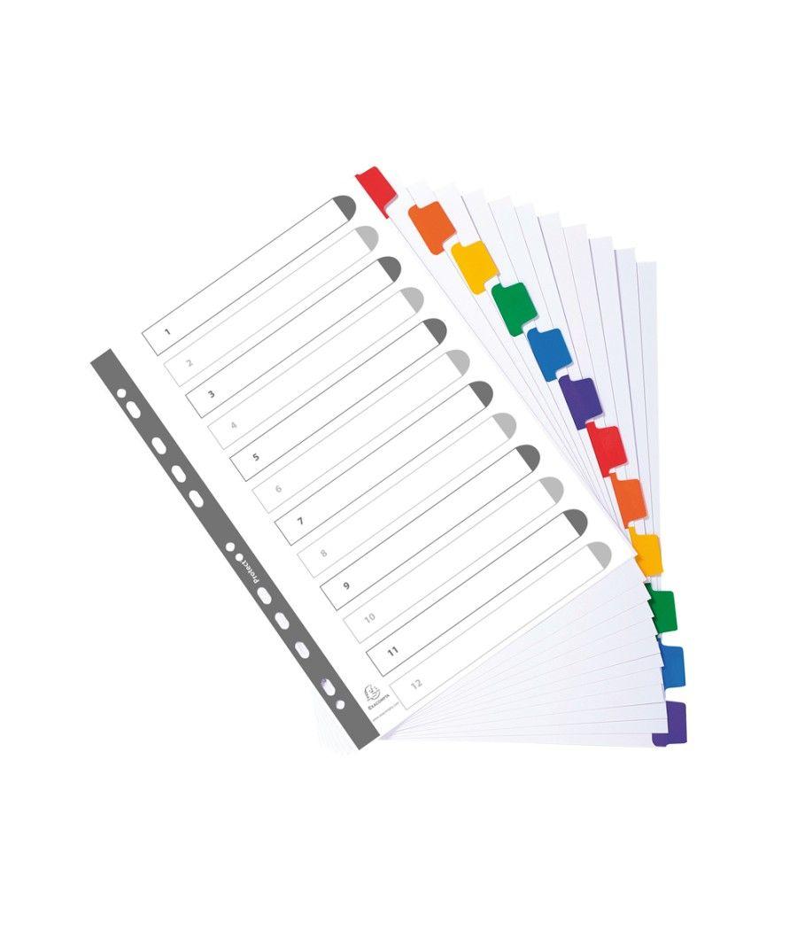 Separador exacompta cartulina juego de 12 separadores din a4multitaladro color blanco - Imagen 2
