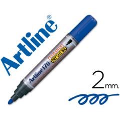 Rotulador artline marcador permanente 170 azul -punta redonda 2mm -antisecado PACK 12 UNIDADES