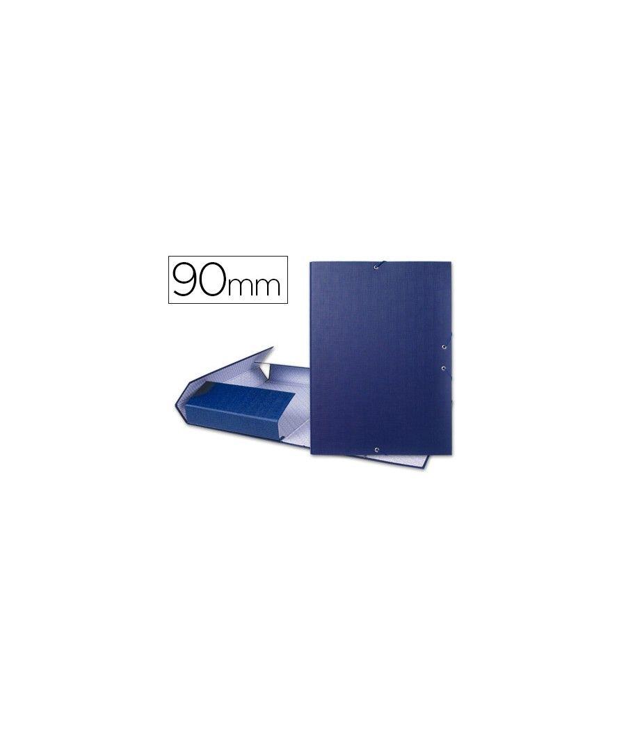 Carpeta proyectos liderpapel folio lomo 90mm cartón forradoazul - Imagen 2