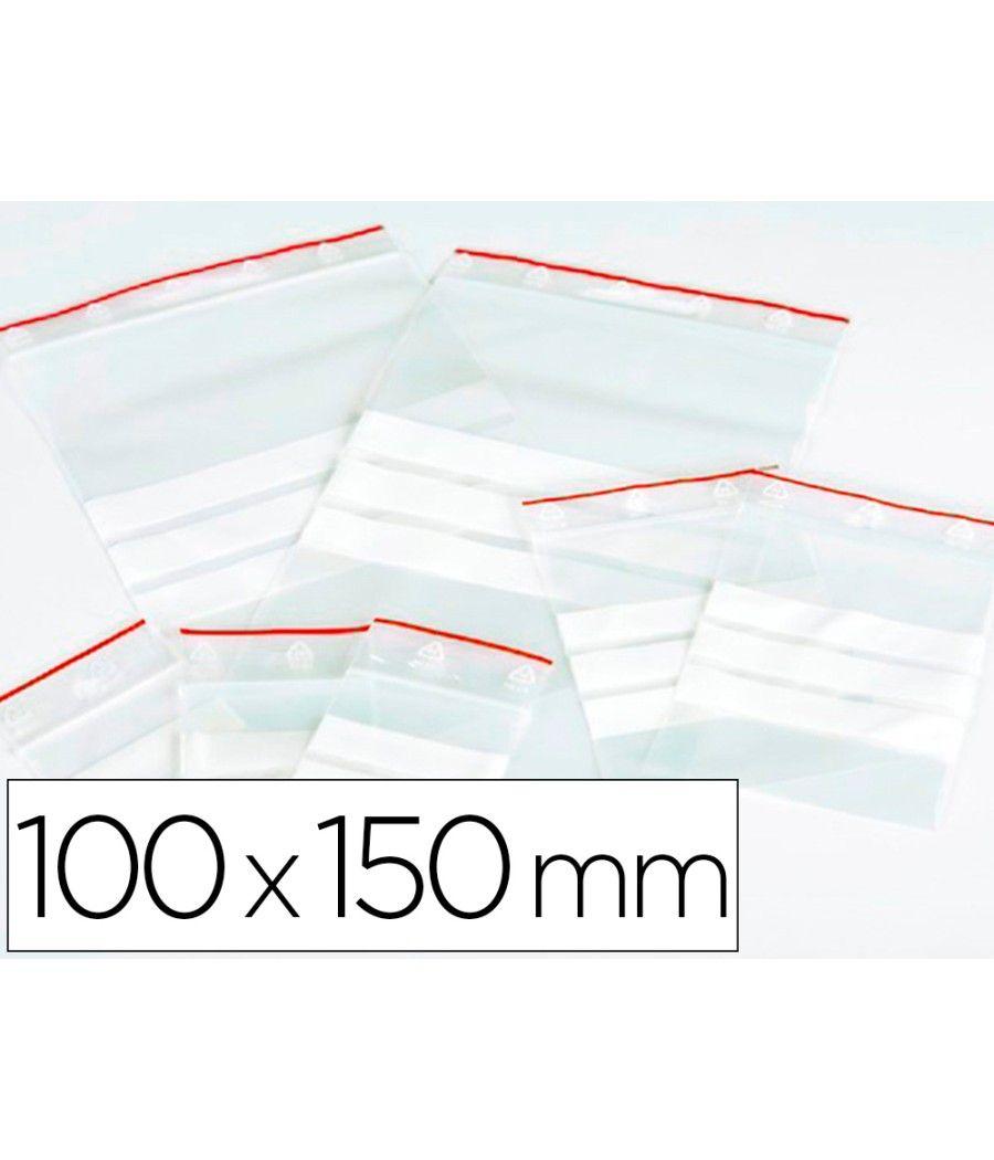 Bolsa plástico autocierre q-connect 100x150 mm paquete de 100 unidades - Imagen 1