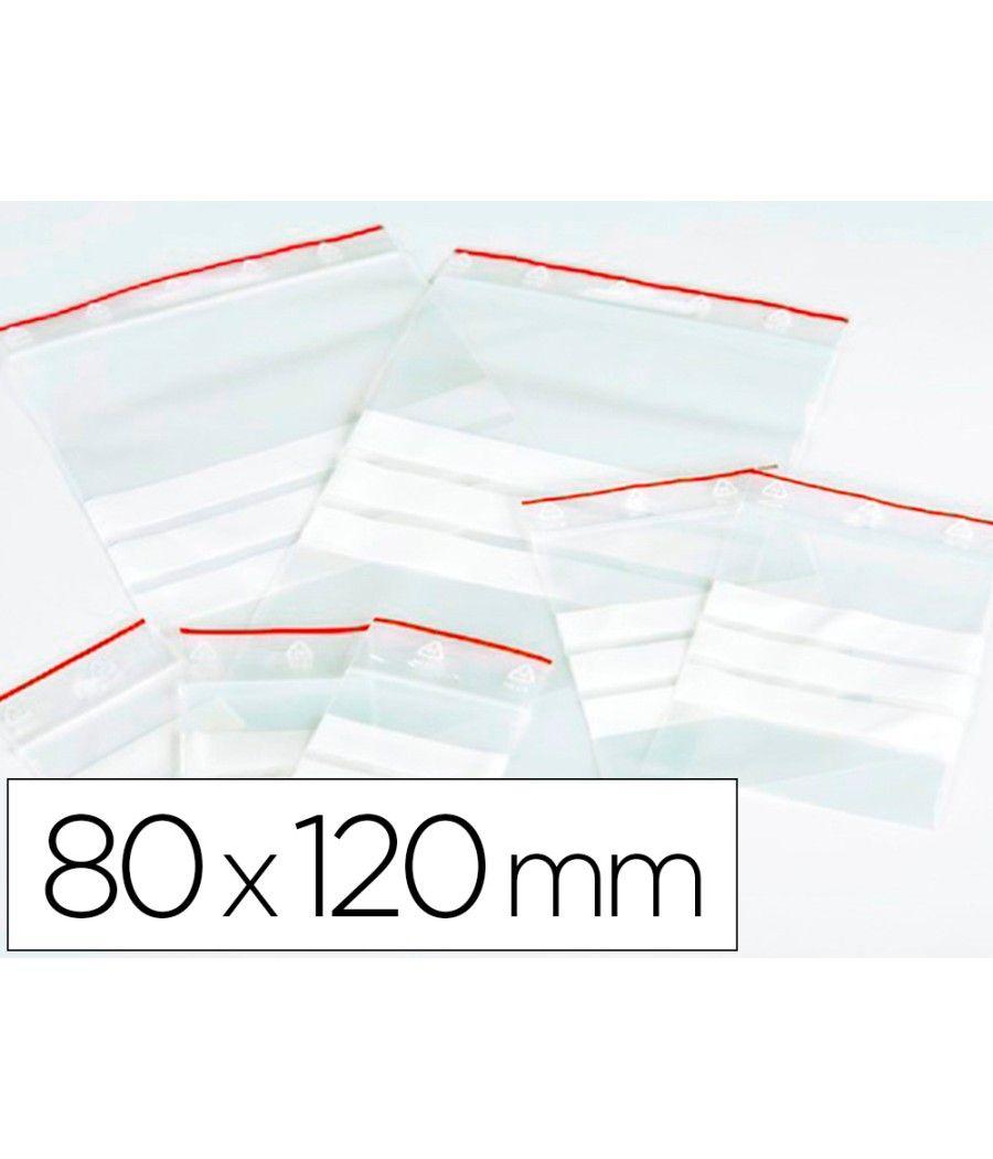 Bolsa plástico autocierre q-connect 80x120 mm paquete de 100 unidades - Imagen 1