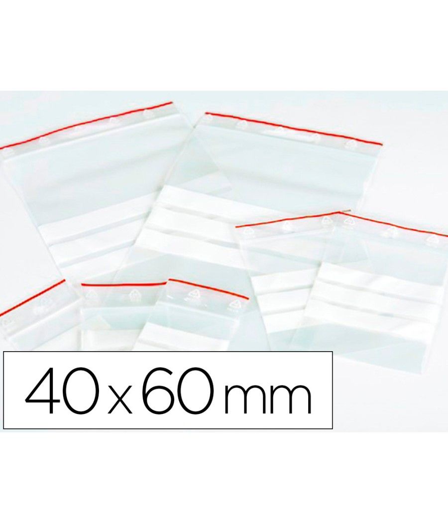 Bolsa plástico autocierre q-connect 40x60 mm paquete de 100 unidades - Imagen 1