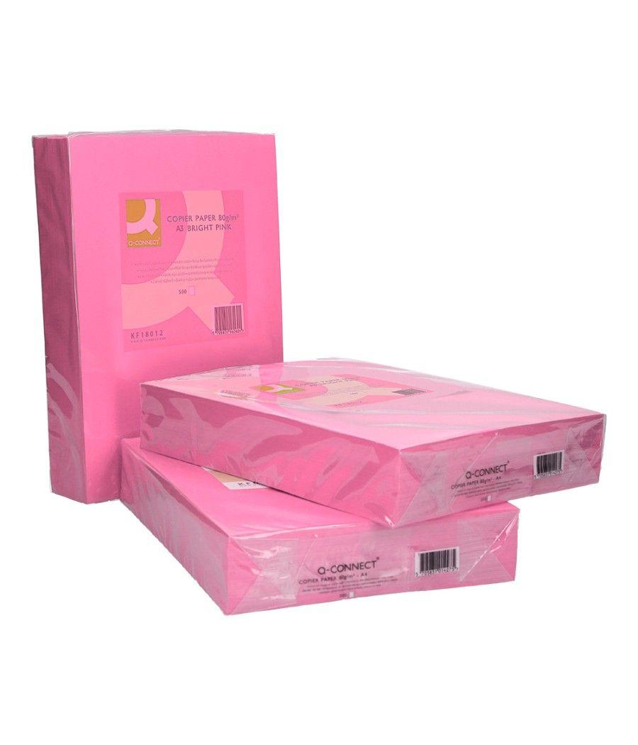Papel color q-connect din a3 80gr rosa intenso paquete de 500 hojas - Imagen 5