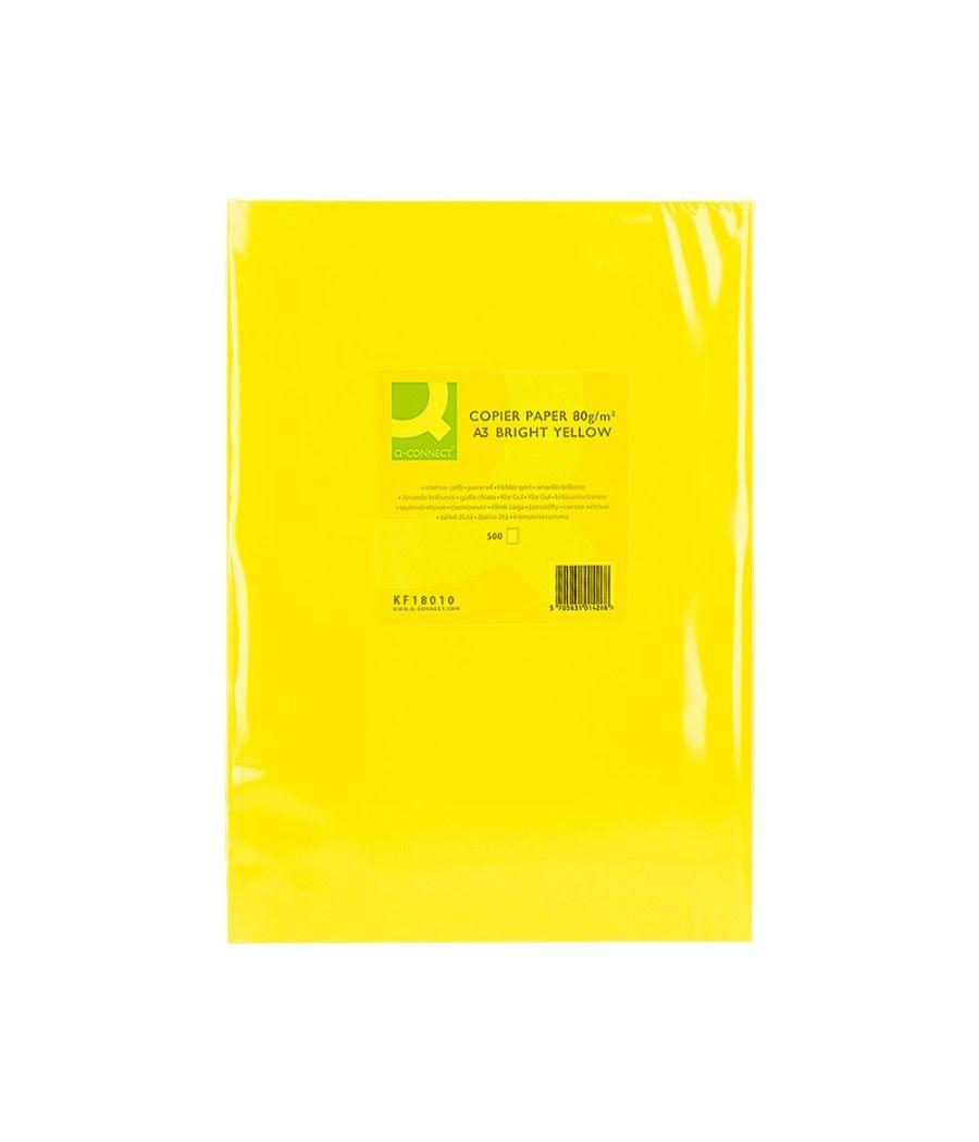 Papel color q-connect din a3 80 gr amarillo intenso paquetede 500 hojas - Imagen 2