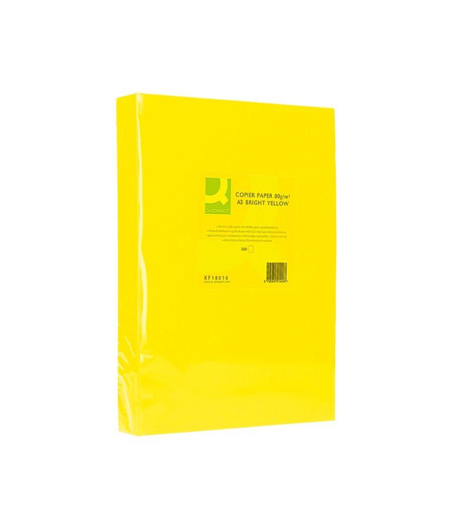 Papel color q-connect din a3 80 gr amarillo intenso paquetede 500 hojas - Imagen 3