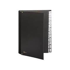 Carpeta clasificadora fuelle pardo cartón compacto folio 24 departamentos visor doble personalizables color negro - Imagen 2