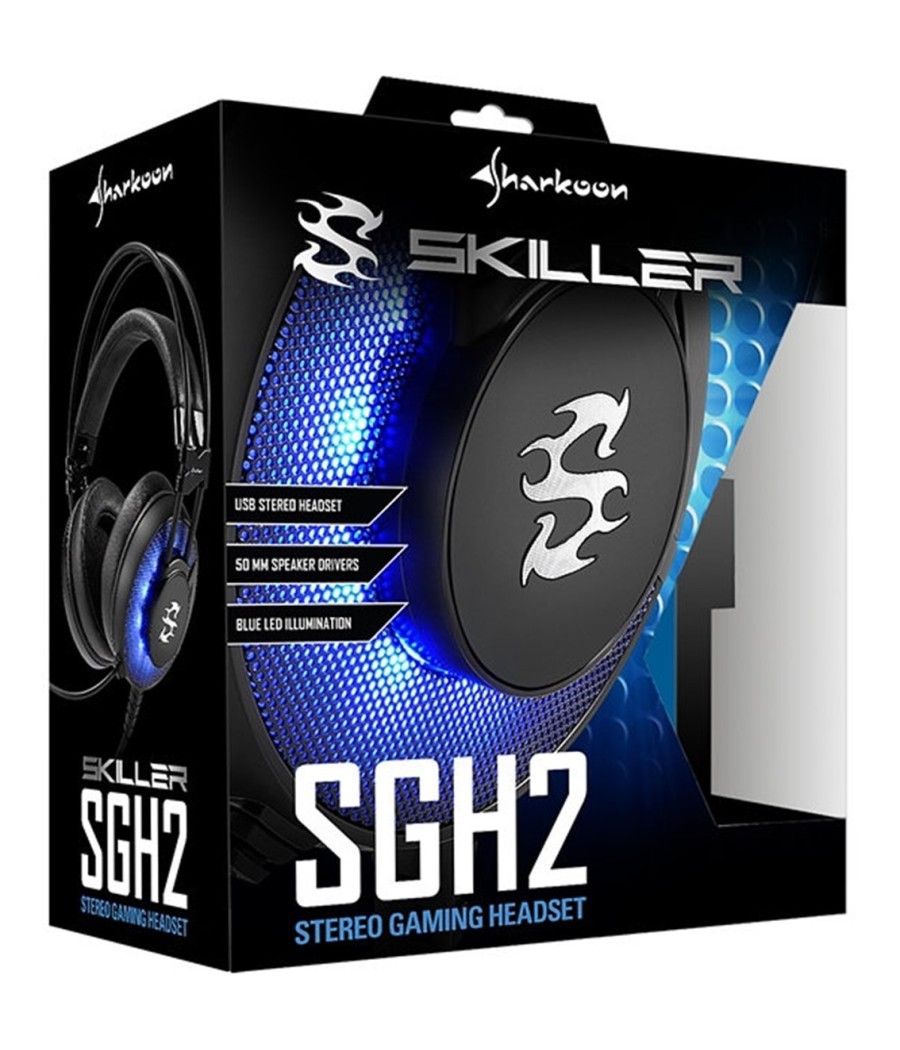 Auriculares gaming sharkoon skiller sgh2 negro microfono alambrico led - Imagen 1