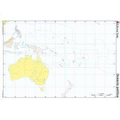 Mapa mudo color din a4 oceania -politico PACK 100 UNIDADES - Imagen 2