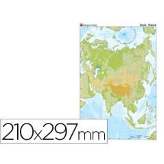 Mapa mudo color din a4 asia -fisico PACK 100 UNIDADES - Imagen 1