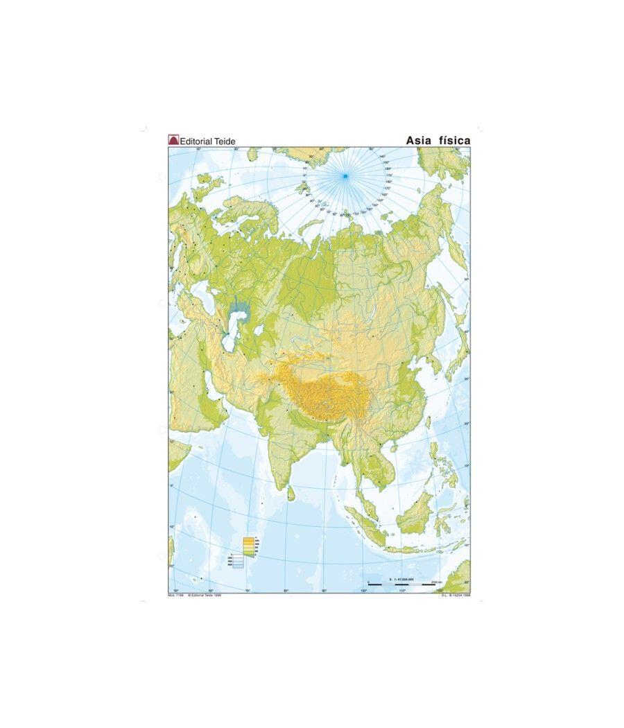 Mapa mudo color din a4 asia -fisico PACK 100 UNIDADES - Imagen 2