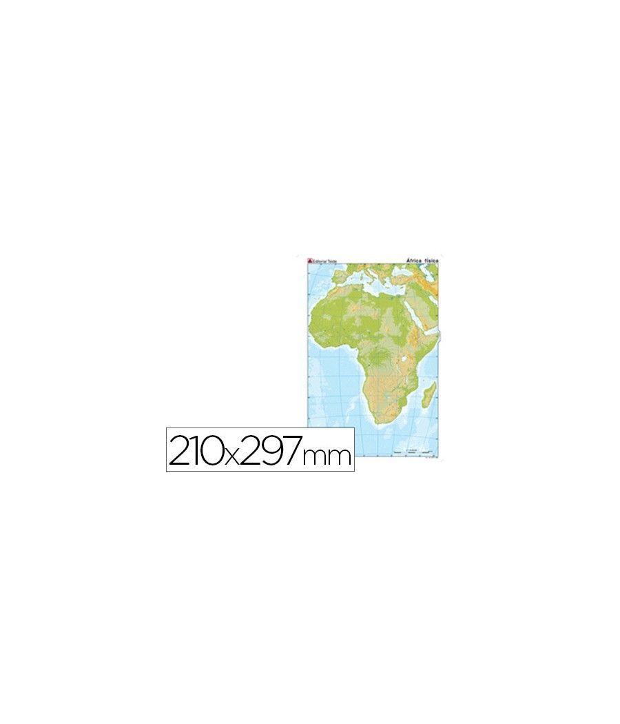Mapa mudo color din a4 africa -fisico PACK 100 UNIDADES - Imagen 1