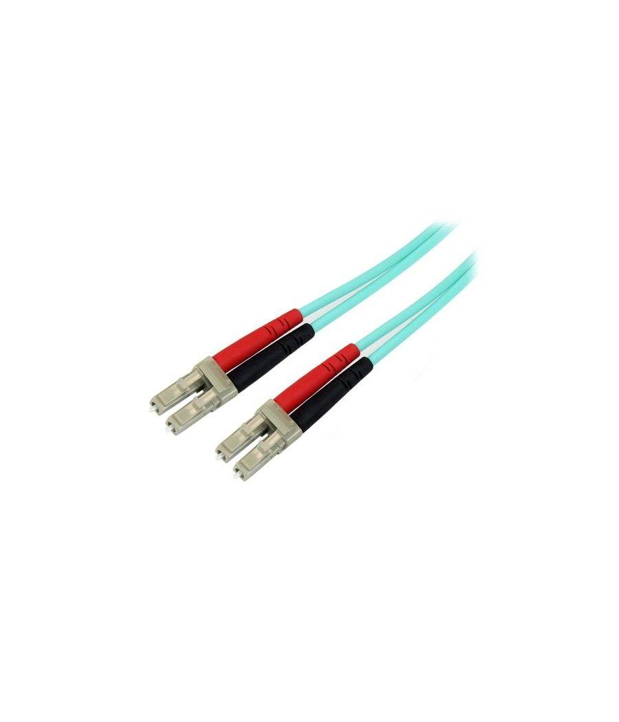 StarTech.com Cable de Fibra Óptica Patch de 10Gb Multimodo 50/125 Dúplex LSZH LC a LC de 1m - Aqua - Imagen 1
