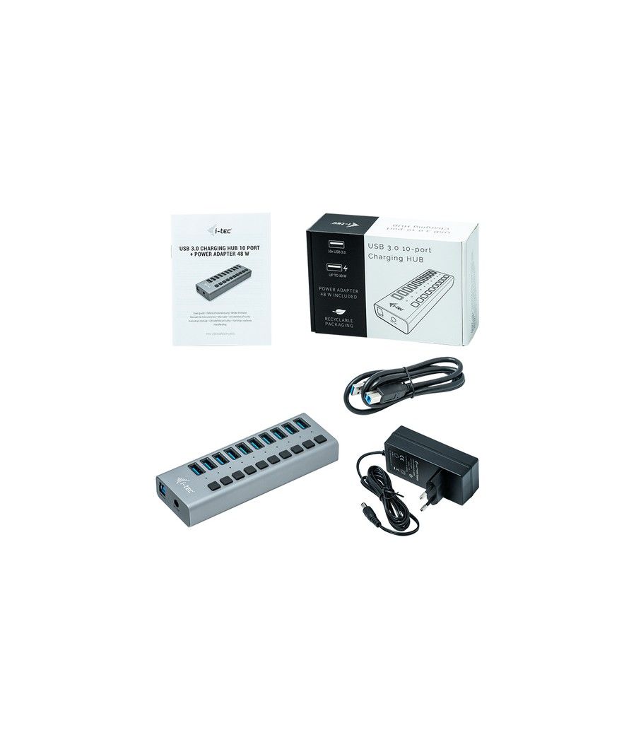i-tec USB 3.0 Charging HUB 10 port + Power Adapter 48 W - Imagen 3