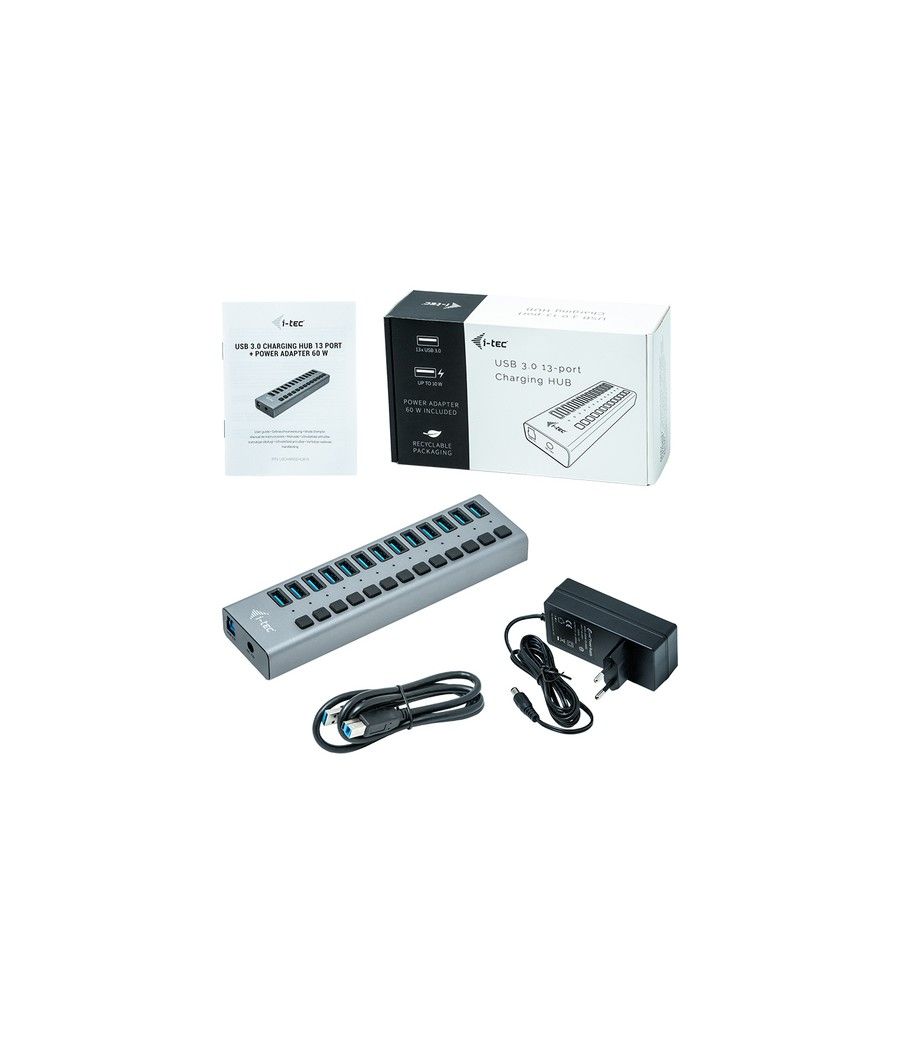 i-tec USB 3.0 Charging HUB 13port + Power Adapter 60 W - Imagen 5