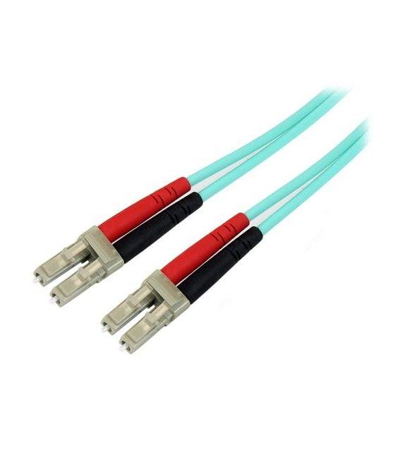 StarTech.com Cable de Fibra Óptica Patch de 10Gb Multimodo 50/125 Dúplex LSZH LC a LC de 10m – Aqua - Imagen 1