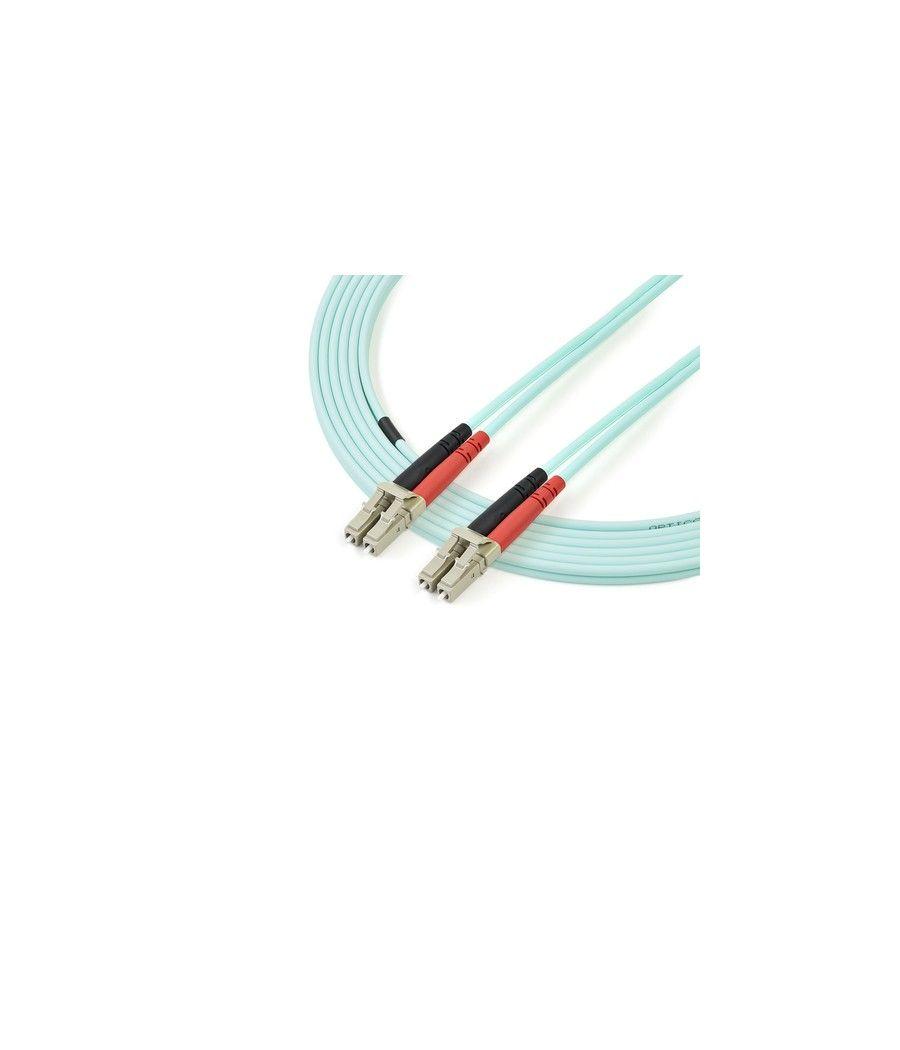 StarTech.com Cable de Fibra Óptica LC a LC de 2m Dúplex Multimodo 50/125 LSZH de 10Gb - Aqua - Imagen 2