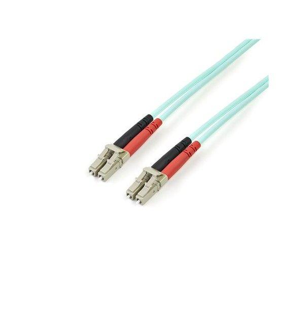 StarTech.com Cable de Red de 2m Multimodo Dúplex Fibra Óptica LC-LC 50/125 Libre de Halógenos- LSZH - Aguamarina - Imagen 1