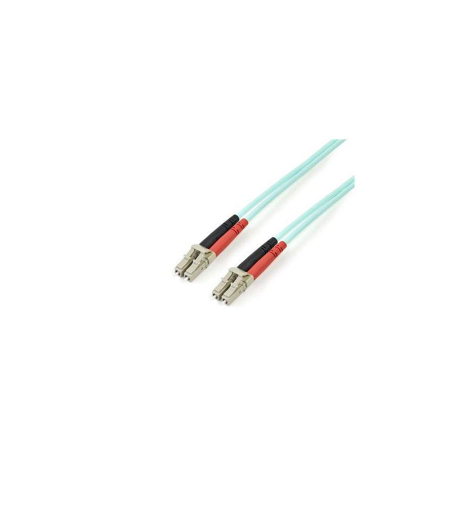 StarTech.com Cable de Red de 2m Multimodo Dúplex Fibra Óptica LC-LC 50/125 Libre de Halógenos- LSZH - Aguamarina - Imagen 1