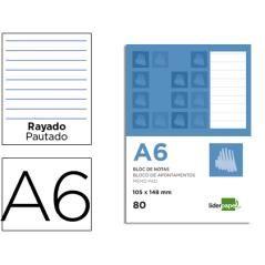 Bloc notas liderpapel horizontal a6 80 hojas 60g/m2 perforado PACK 10 UNIDADES - Imagen 1