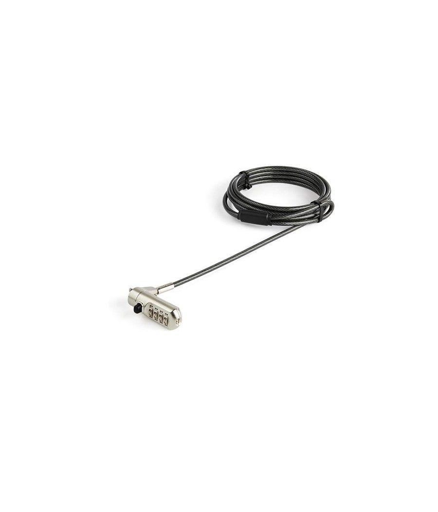 StarTech.com Cable de 2m de Seguridad para Ordenador Portátil - con Candado - para Ranura Nano - de Combinación - Imagen 1
