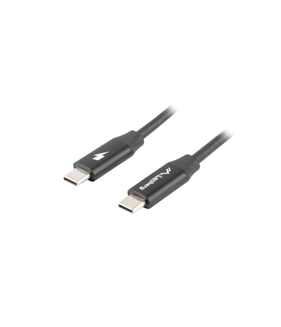 Cable usb lanberg 2.0 macho - usb tipo c macho quick charge 4.0 1.8m negro - Imagen 1