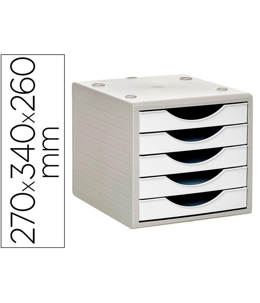 Fichero cajones de sobremesa q-connect 5 cajones color blanco opaco 270x340x260 mm - Imagen 1