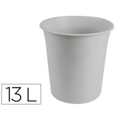 Papelera plástico q-connect gris opaco 13 litros dim. 275x285mm - Imagen 1