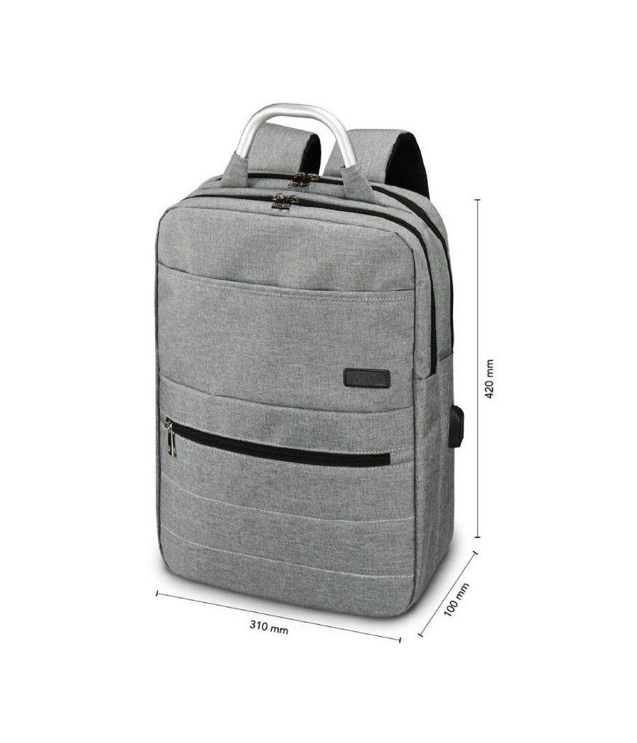 Mochila subblim elite airpadding backpack para portátiles hasta 15.6'/ puerto usb/ gris - Imagen 2