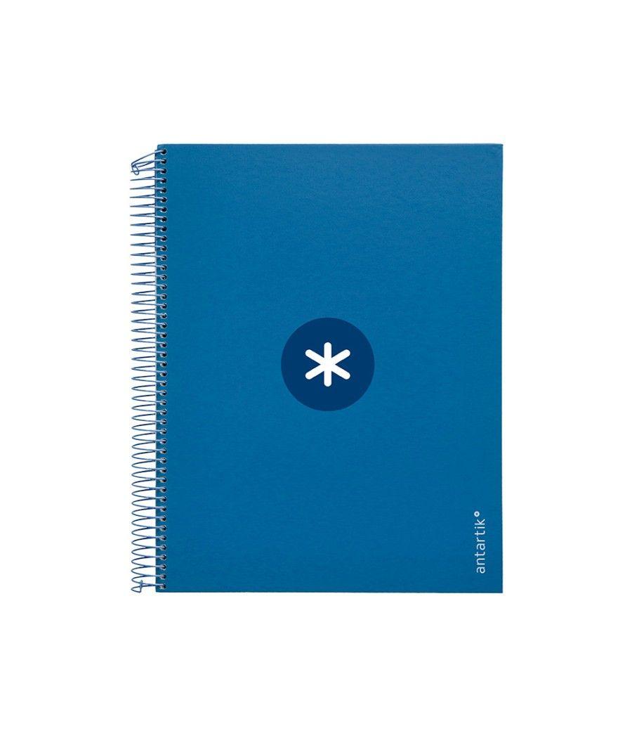 Cuaderno espiral liderpapel a4 micro antartik tapa forrada120h 100 gr cuadro 5mm 5 banda4 taladros color azul marino - Imagen 2