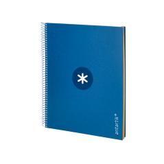 Cuaderno espiral liderpapel a4 micro antartik tapa forrada120h 100 gr cuadro 5mm 5 banda4 taladros color azul marino - Imagen 4