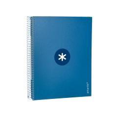 Cuaderno espiral liderpapel a4 micro antartik tapa forrada120h 100 gr cuadro 5mm 5 banda4 taladros color azul marino - Imagen 5