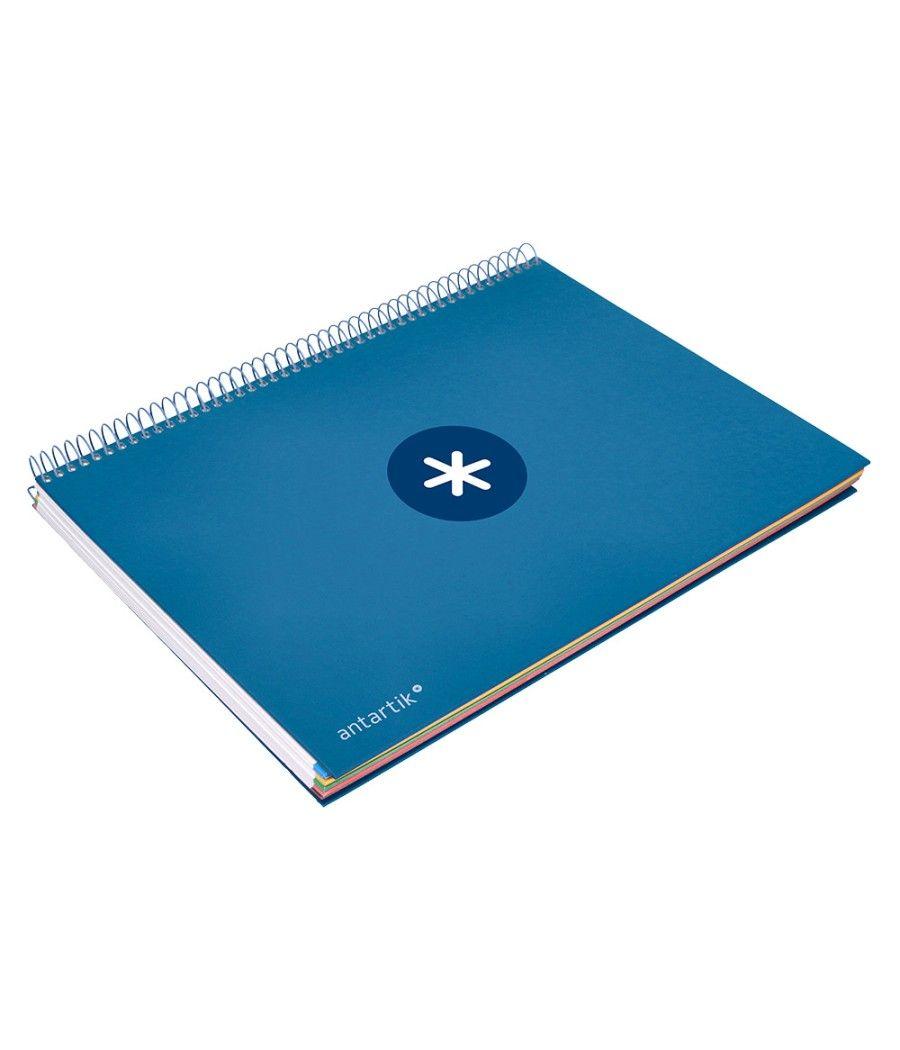 Cuaderno espiral liderpapel a4 micro antartik tapa forrada120h 100 gr cuadro 5mm 5 banda4 taladros color azul marino - Imagen 6